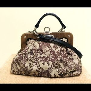 Miu Miu Toile Canvas Frame Crossbody Shoulder Bag!